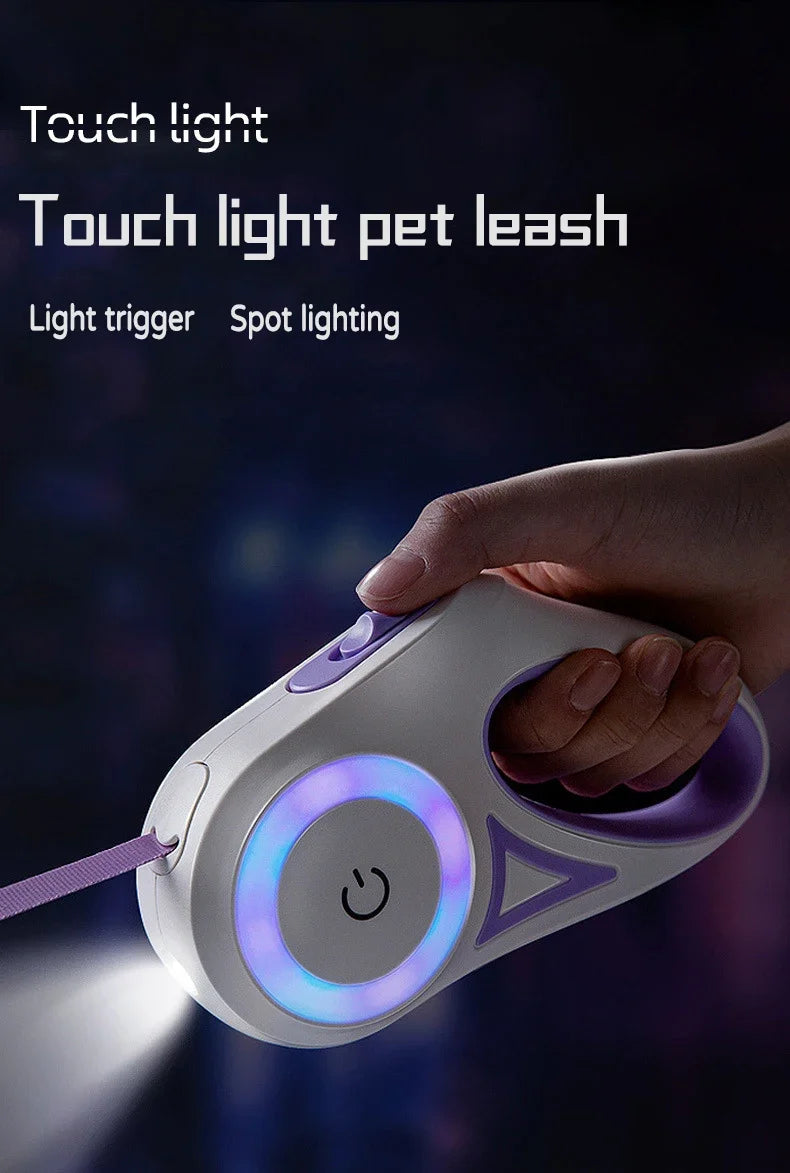 LED Retractable Dog Leash with light for Puppies Small Medium big Dogs Cats Pet Harness straps collar Accessories 3m 5m roulette