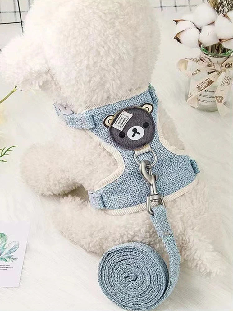 Dog leash Winnie the Pooh harness leash cat walking dog small dog Teddy vest style harness pet supplies