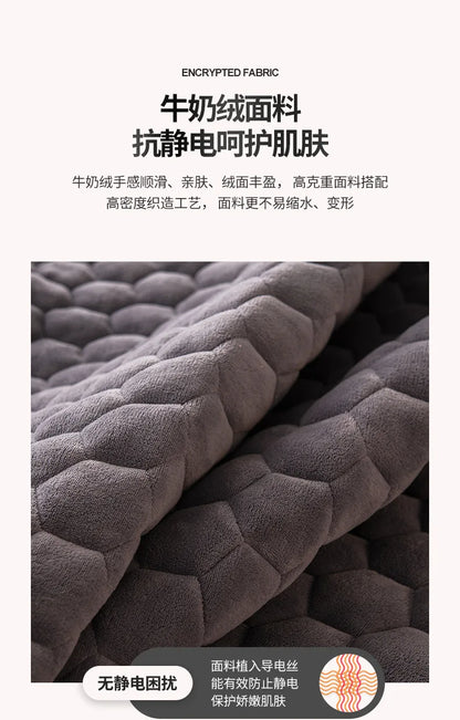 Mattress Protector Thickened Pure Cotton Queen Fitted Sheet Plush Anti-slip Bedspread Pillowcase Single Double King Queen Bed 이불