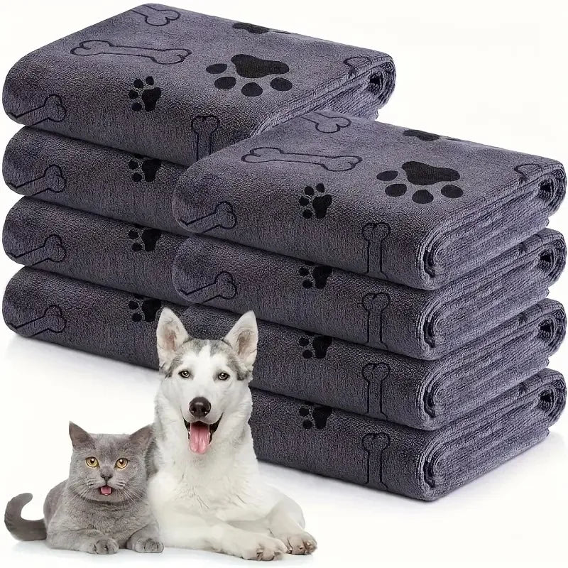 1pc Quick-Drying Microfiber Dog Towel Absorbent Pet Bath Product Fiber Quick-drying Bath Towel Car Wiping Cloth Pet Supplies