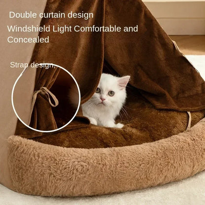 Dog Tent, All-season Kennel Removable and Washable Closed, Small and Medium-sized Dog Teddy's Kennel, Cat Litter, Warm in Winter