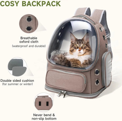 cats bag space design,Transparent Space Capsules Pet Cat Backpack Double Shoulder Breathable Pet Backpack Outdoor Portable Side-opening Cat Bag