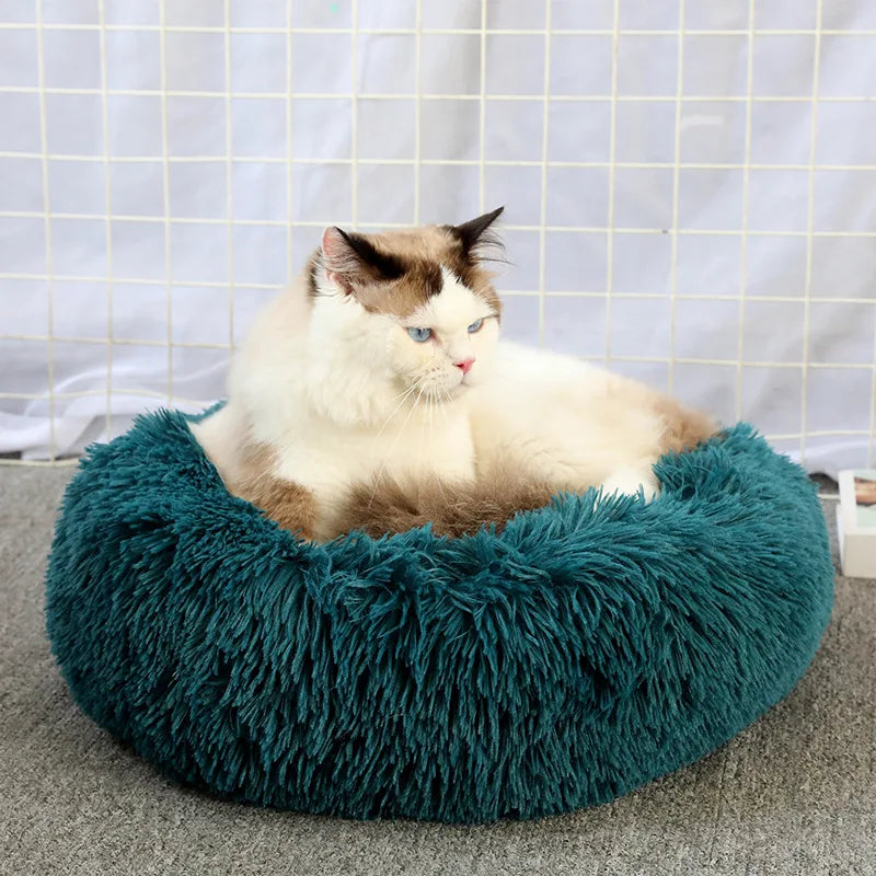 Super Soft Pet Cat Bed Plush Full Size Washable Calm Bed Donut Bed Comfortable Sleeping Artifact Suitable For All Kinds Of Cats