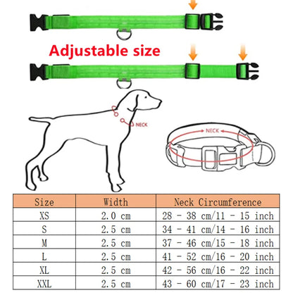 3 Modes Dog Luminous Charge Collar Led Usb Cat Dogs Collars Detachable Night Led Glow Dog Loss Prevention Collar Pet Accessories