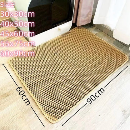 Large size Cat Litter Mat Eva Double Layer Waterproof Cat Litter Mat Pet Litter Box Mat Pet Toilet Cat Mat Cat Toilet Mat