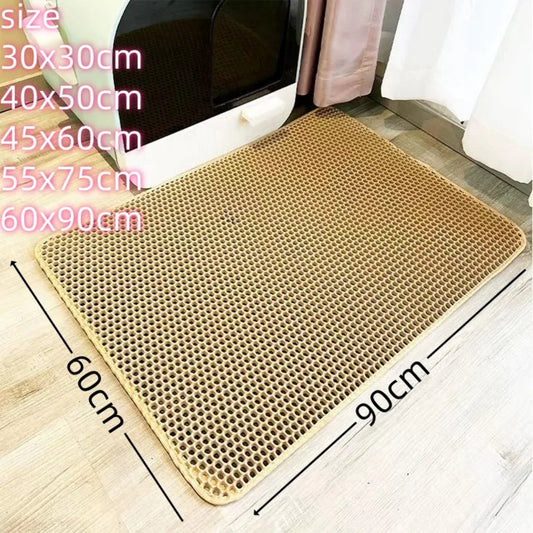 Large size Cat Litter Mat Eva Double Layer Waterproof Cat Litter Mat Pet Litter Box Mat Pet Toilet Cat Mat Cat Toilet Mat