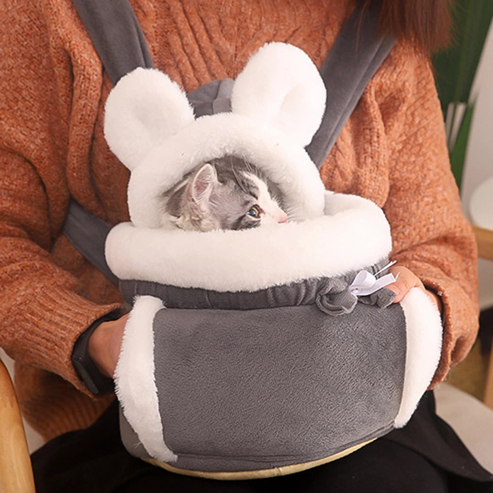 cats bag, Winter Warm Cat Backpack Soft Cozy Cute Plush Pets Cage All In 1 Style Cat Bag Carrier Bag For Outdoor Travel Pet Accessories