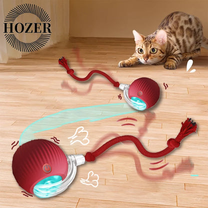 Cat Interactive Ball Toys 3 Mode Automatic Rolling Ball Faux Tail Rechargeable Smart Pet Electric Toy Cat Training Imitate Mouse