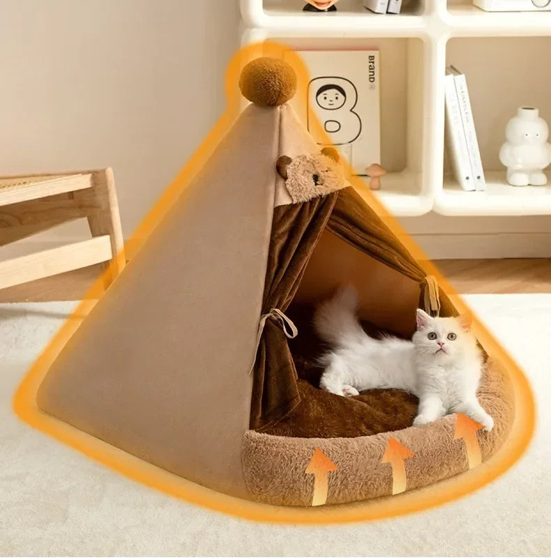 Dog Tent, All-season Kennel Removable and Washable Closed, Small and Medium-sized Dog Teddy's Kennel, Cat Litter, Warm in Winter