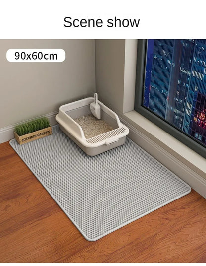 Large size Cat Litter Mat Eva Double Layer Waterproof Cat Litter Mat Pet Litter Box Mat Pet Toilet Cat Mat Cat Toilet Mat