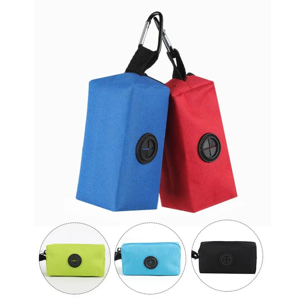 Oxford Dog Poop Bag Dispenser with Metal Buckle Pick-Up Bags Holder Garbage Storag Box Leakproof Pet Waste Bag Carrier