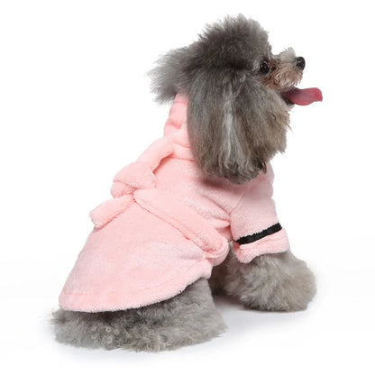 Pet Dog Bathrobe with Hood Dog Pajamas Sleeping Clothes Soft Pet Bath Drying Towel Clothes For Puppy Dogs Cats Coat Pet Supplies