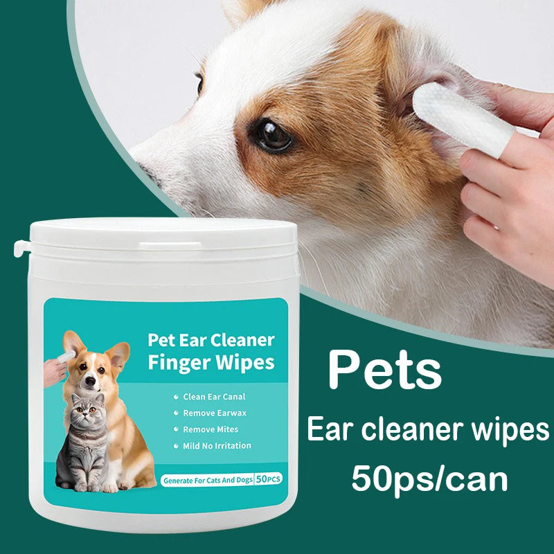 Pet cleaning products  Ear cleaning wipes  Ear care fingertips  Ear mite removal  Cat and dog ear cleaning pet products