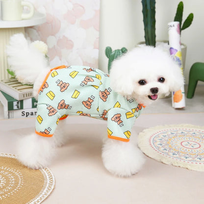 Dog Pajamas Small Dogs Pjs Jumpsuit 4 Legs Puppy Pajama Soft Dog Onesies Pet Clothes Autumn Winter Home Wear Hair Shedding Cover