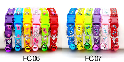 12 Pcs Wholesale Collars for Cat Collar With Bell Adjustable Necklace Cat Puppy Kitten Collar Dropshipping Pet Cats Collar Perro