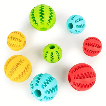 Pet Toy Tooth Cleaning Ball Bite Resistant Small, Medium and Large Dog Food Leakage Toy Relief Molar Elastic Ball