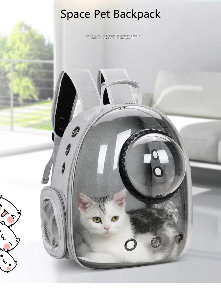 New Pet Cat Carrying Bag Breathable Portable Pet Outdoor Travel Backpack Transparent Bag Carrier Pet Transport Space Capsule Bag