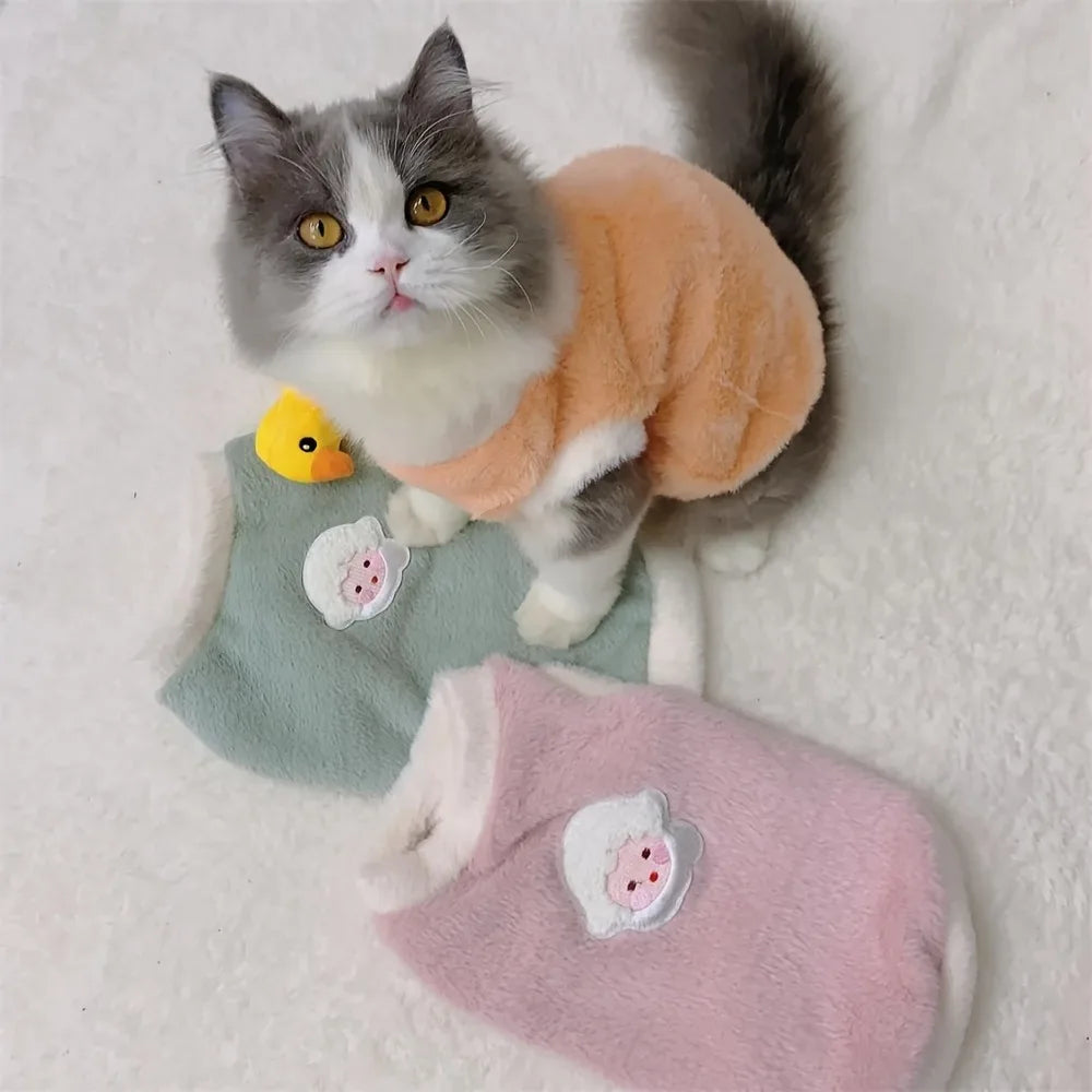 Cats Accessories Pets Warm Kittens Clothes for Winter Kitten Small Kitten Stuff Apparels Cooling Clothing Dog´s Sweater Vests