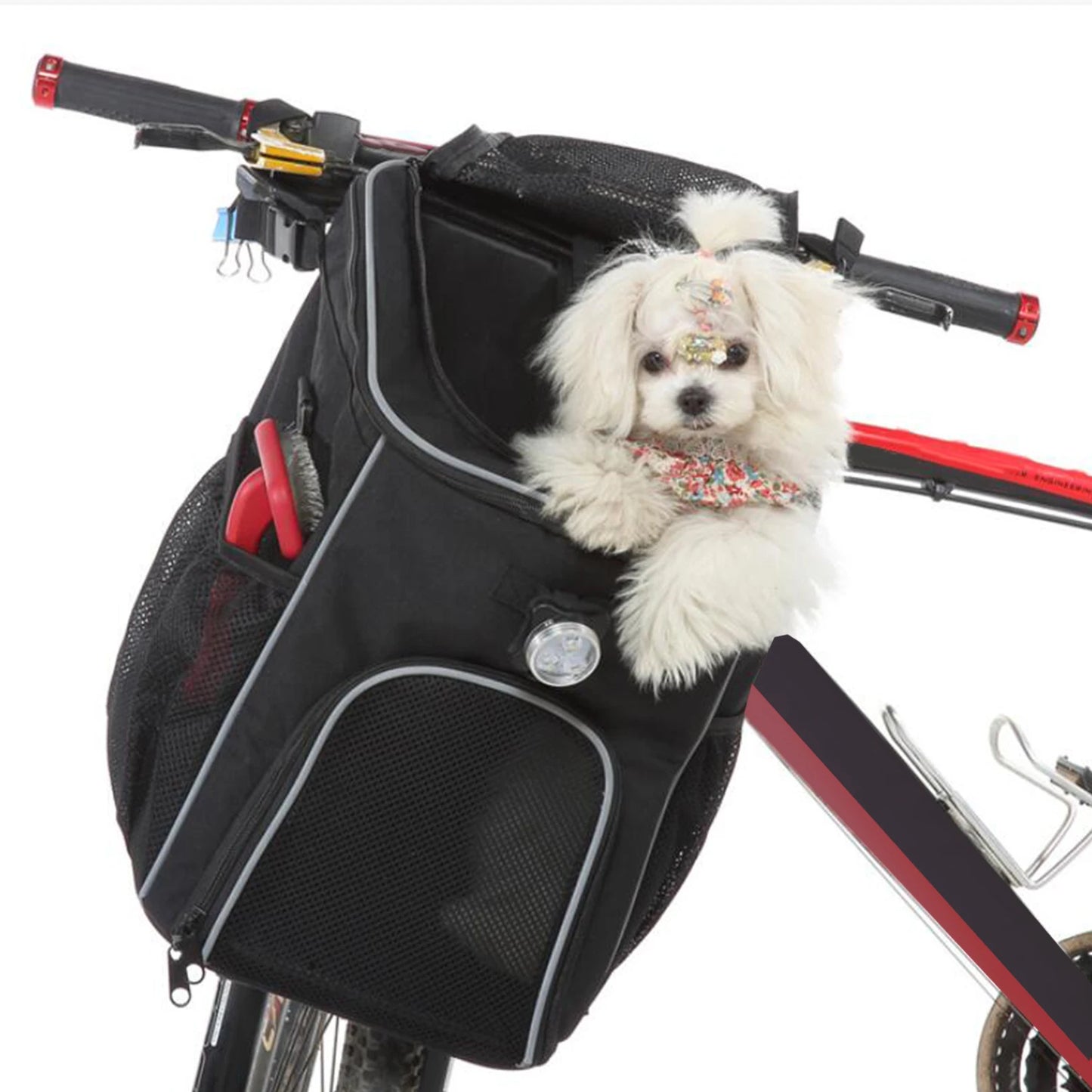 Dog Bike Basket Bag Ventilated Pet Carrier Backpack Portable Bag For Outdoor Cycling Pet Outdoor Car Carrying Pet Bag