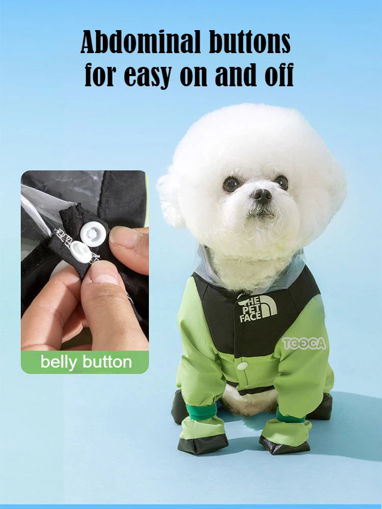 Dog Raincoat Pet Waterproof with Transparent Hooded Jumpsuit Dog Clothing Clothes for Dogs Cats Water Resistant Costume