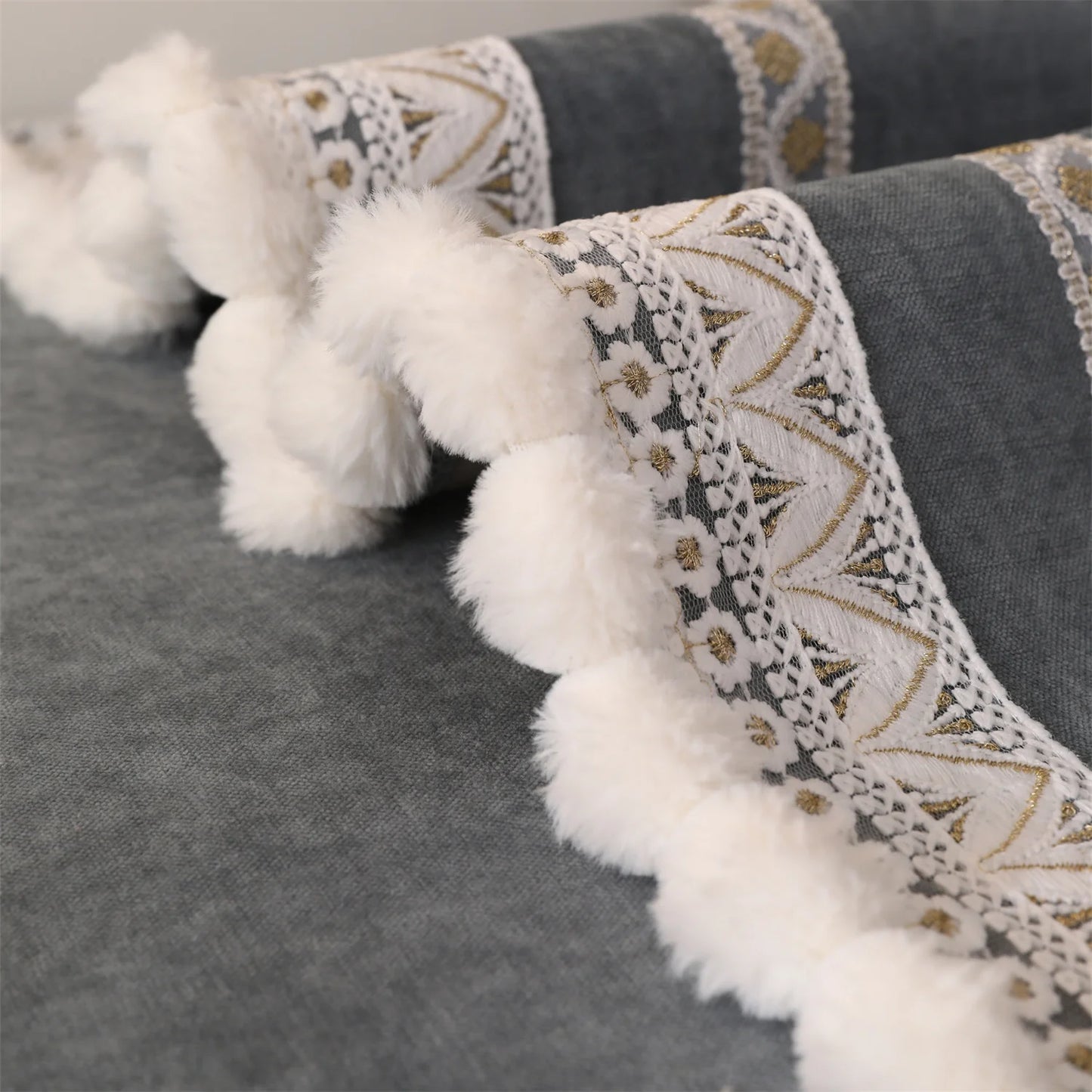 Chenille Sofa Cushion Cover with Fuzzy Fluffy Decor for All Seasons Universal Non-slip Couch Seat Cover Slipcover Sofa Towel