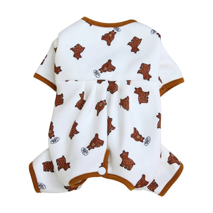 Dog Pajamas Small Dogs Pjs Jumpsuit 4 Legs Puppy Pajama Soft Dog Onesies Pet Clothes Autumn Winter Home Wear Hair Shedding Cover