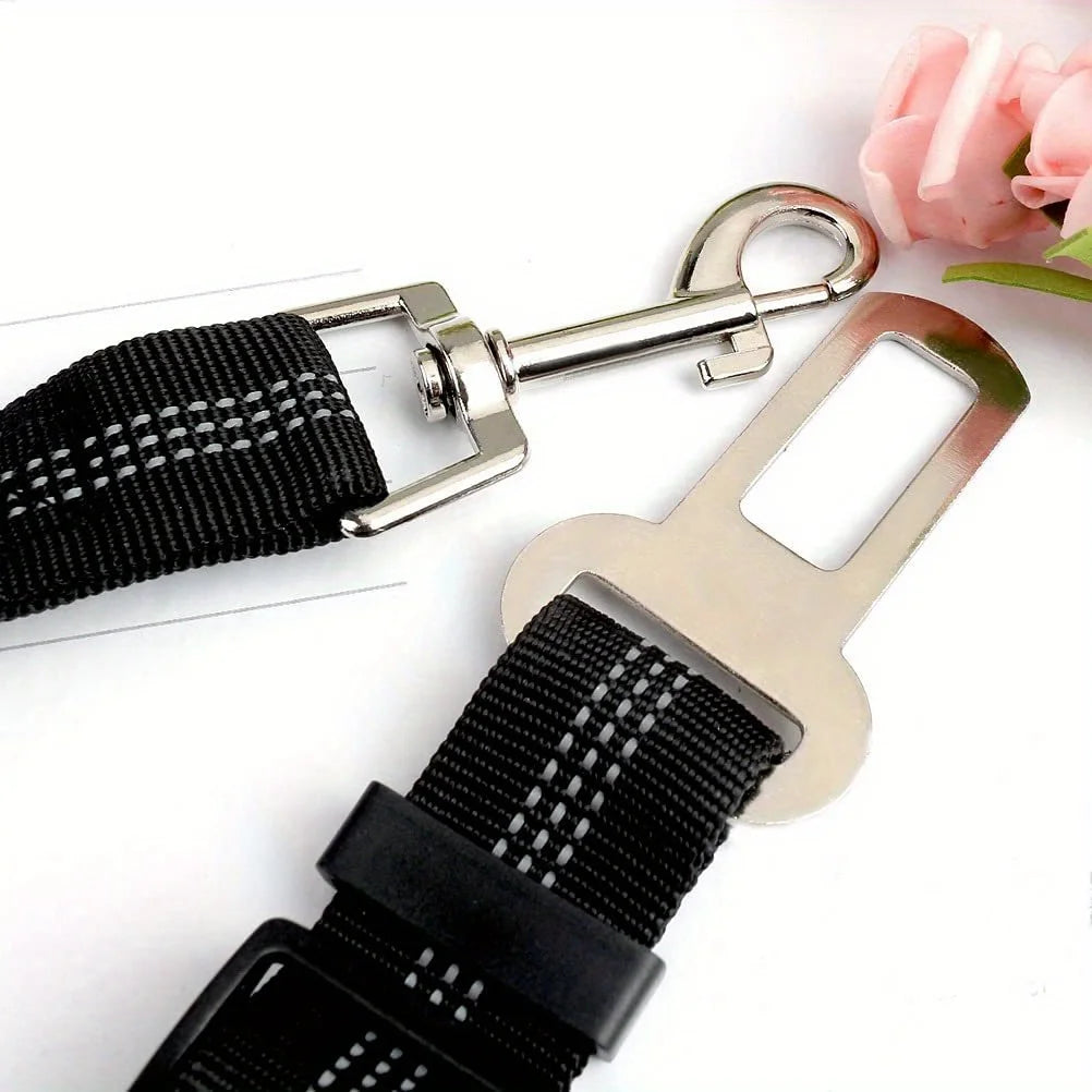 1PCS High Grade Dog Car Safety Belt Dog Safety Belt with Damping Belt and Reflective Line Adjustable Length Suitable Any Dog 1PC