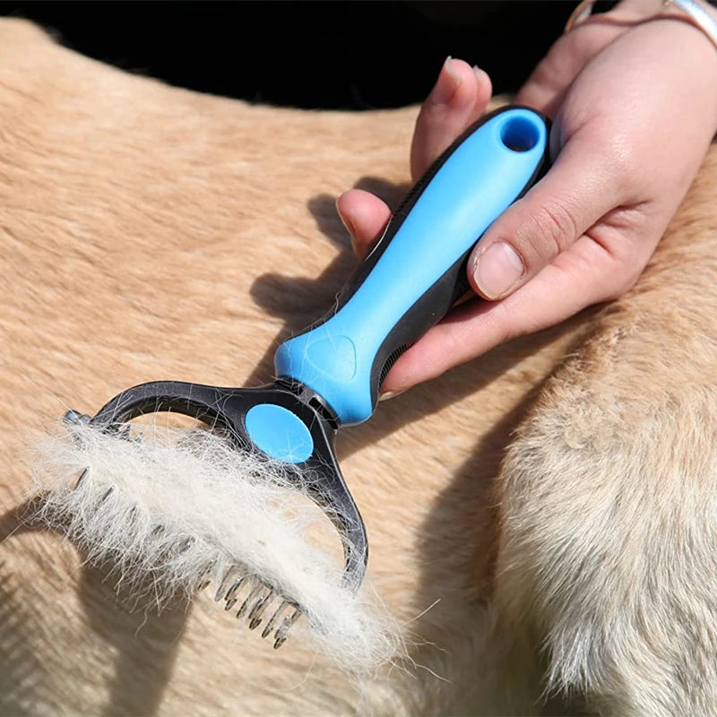 2025 Pets Tool, New Hair Removal Comb for Dogs Cat Detangler Fur Trimming Dematting Brush Grooming Tool For matted Long Hair Curly Pet