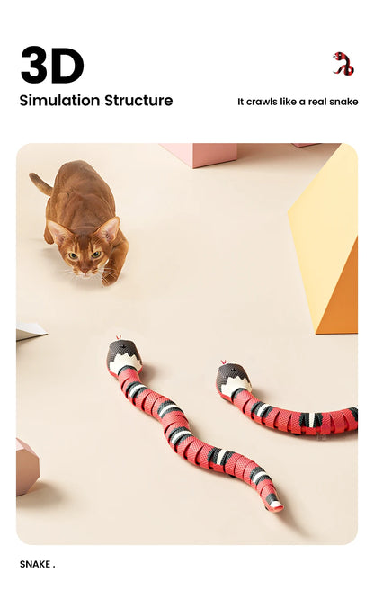 Smart Sensing Snake Cat Toys Electric Interactive Toys for Cats USB Charging Cat Accessories for Pet Dogs Game Play Toy