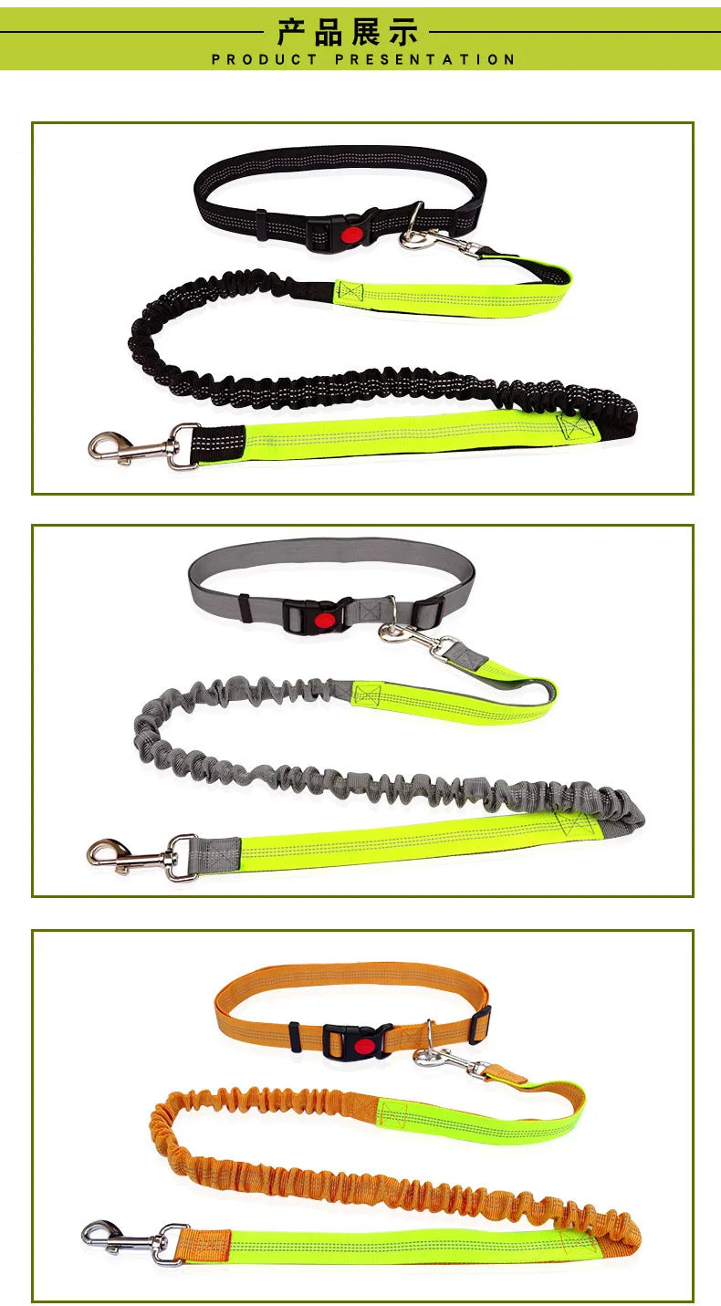 Hand Free Dog Leash for Pet Walking Running Jogging Adjustable Dog leash Waist Belt Chest Strap Traction Rope Dog Accessories