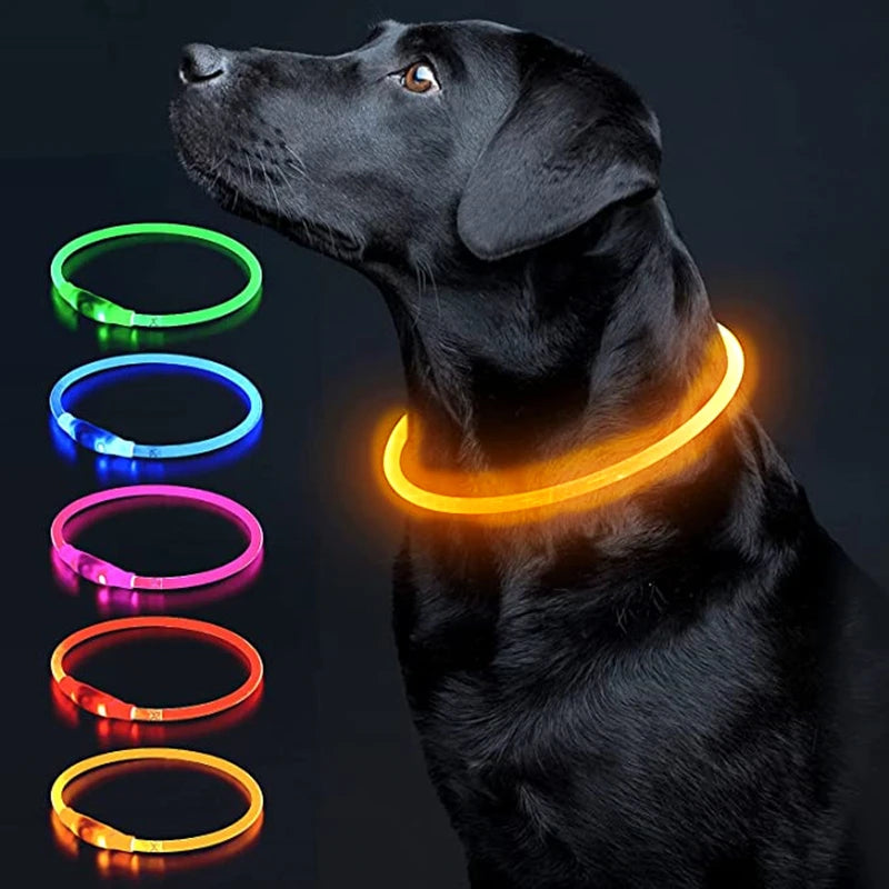 Led Luminous Dog Collar Light USB Charging Necklace, Flashing DIY Glowing Safety Anti Lost Cat Dogs Collar Accessories Supplies