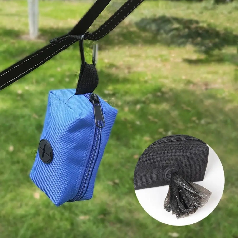 Oxford Dog Poop Bag Dispenser with Metal Buckle Pick-Up Bags Holder Garbage Storag Box Leakproof Pet Waste Bag Carrier