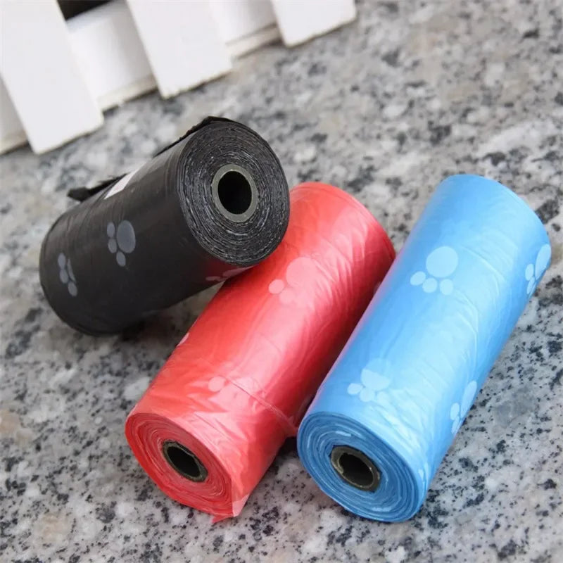 10/40Roll Dog Poop Bags for dog Large Cat Waste Bags Doggie Outdoor Home Clean Refill Garbage Bag Pet Supplies 15 Bags/ Roll