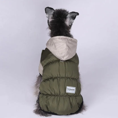 Winter Dog Hooded Coat Thicken Warm Polar Fleece Lining Dog Clothes Windproof Waterproof Dogs Puffer Coats Pet Dogs Cotton Coat