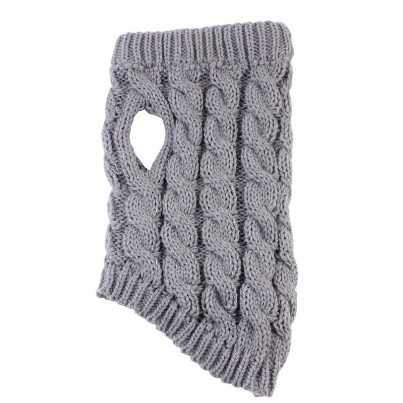 New Pet Small Pet Dog Clothes Sweater Fashion Autumn Winter Solid Fried Dough Twists Knitting Warm Comfort Clothing