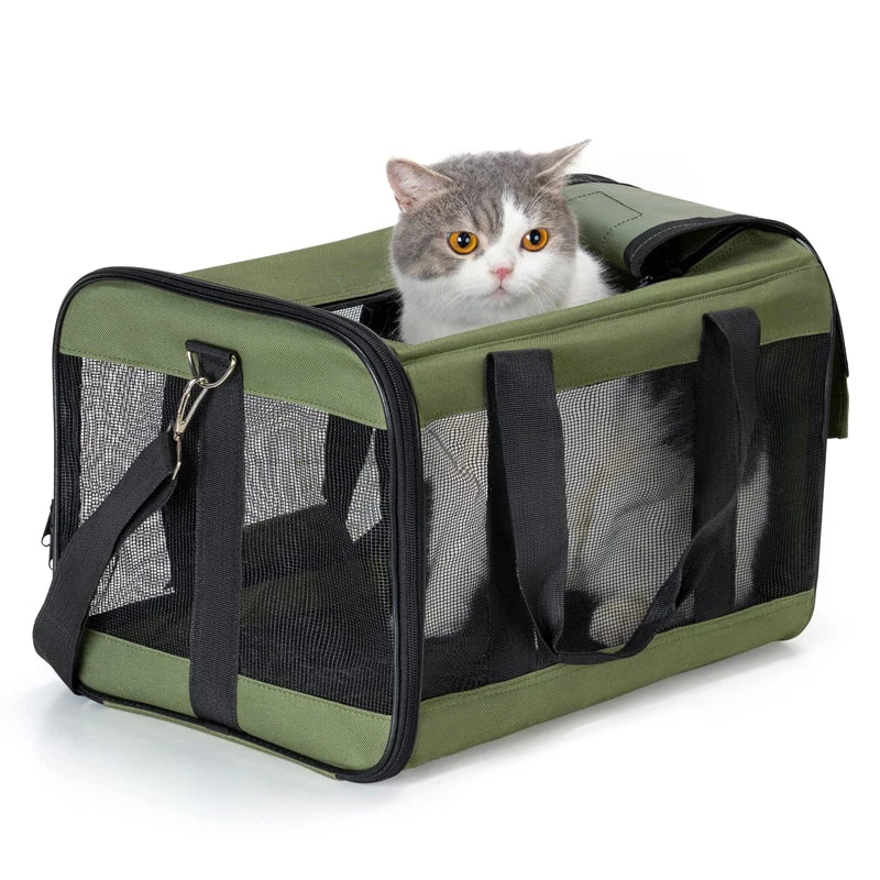 Dog Carrier Bag Soft Side Backpack Cat Pet Carriers Dog Travel Bags Collapsible Travel Pet Outing Bag