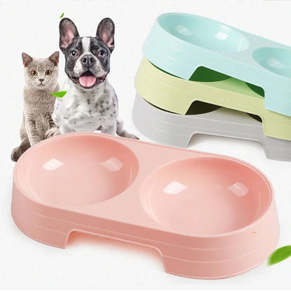 Double Pet Bowls Dog Food Water Feeder Stainless Steel Pet Drinking Dish Feeder Cat Puppy Feeding Supplies Small Dog Accessories