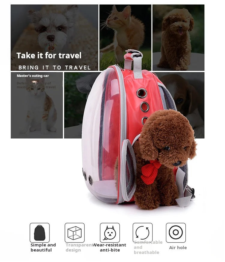 cats bag space design, Pet Backpack Breathable Portable Fully Transparent Space Capsule For Small Animals Puppy Air Approved Outdoor Travel Bag