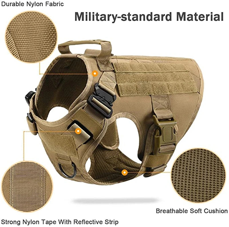 Tactical Military Vest Pet German Shepherd Golden Retriever Tactical  Training Dog Harness and Leash Set For All Breeds Dogs