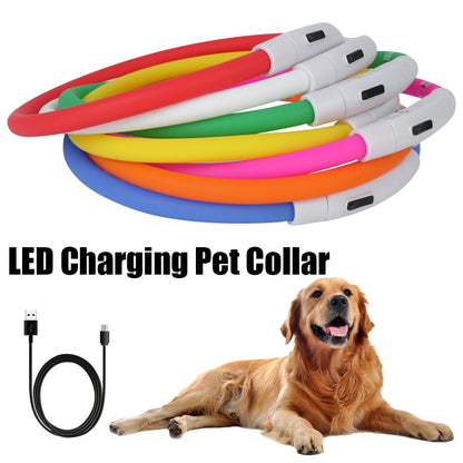 Night Luminous Charge Collar Pet Accessories Night Safety Flashing Glow  Collar Dog Loss Prevention Led Usb Dog Collar