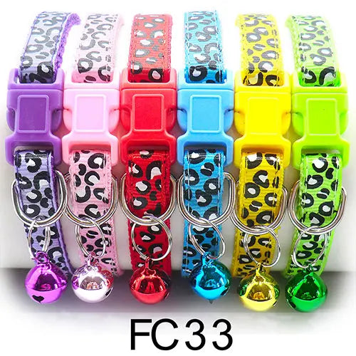 12 Pcs Wholesale Collars for Cat Collar With Bell Adjustable Necklace Cat Puppy Kitten Collar Dropshipping Pet Cats Collar Perro