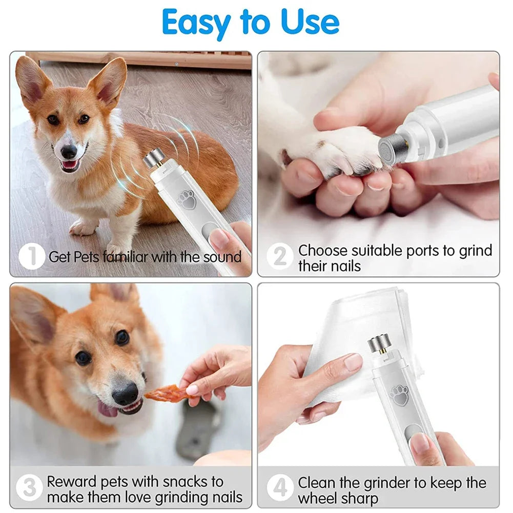 Electric Dog Nail Grinder Pet Nail Clipper USB Rechargeable Pet Nail Trimmers Painless with Polisher Wheel for Small/Large Pets