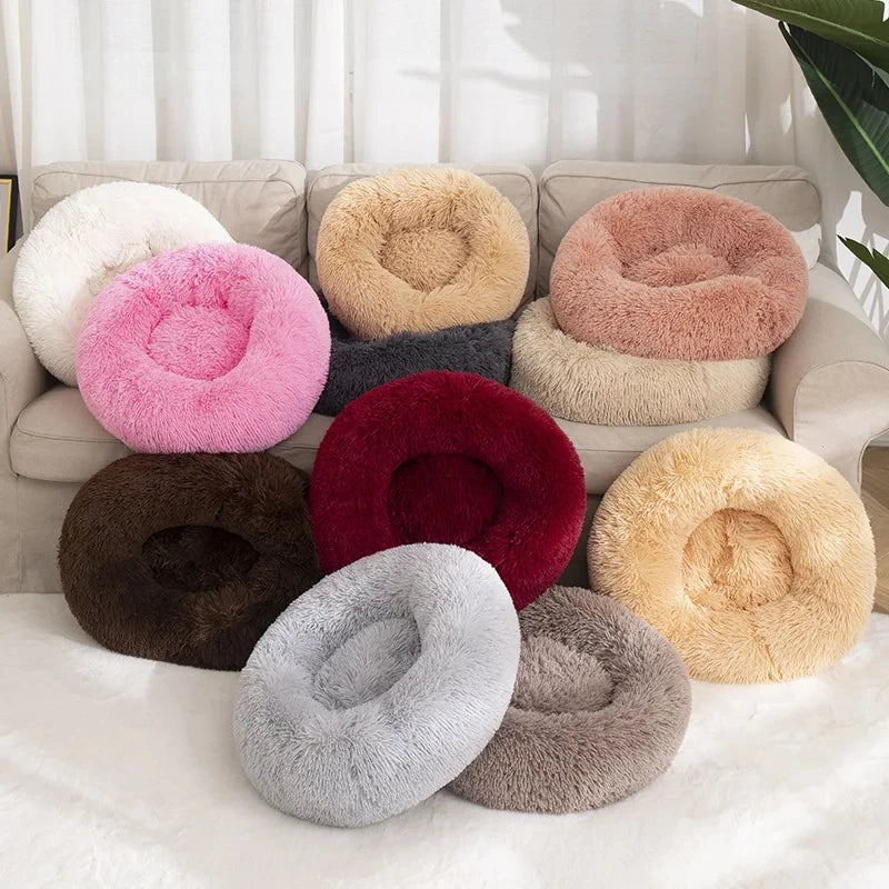 Round Cat Beds House Soft Long Plush Best Pet Dog Bed For Dogs Basket Pet Products Cushion Cat Bed Cat Mat Animals Sleeping Sofa