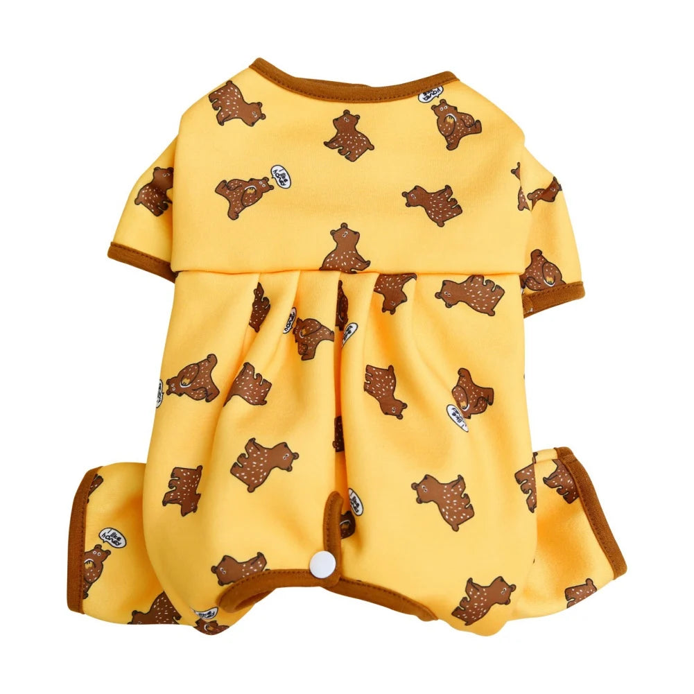 Dog Pajamas Small Dogs Pjs Jumpsuit 4 Legs Puppy Pajama Soft Dog Onesies Pet Clothes Autumn Winter Home Wear Hair Shedding Cover