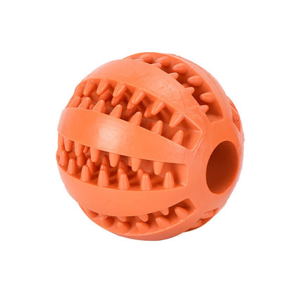 Pet Toy Tooth Cleaning Ball Bite Resistant Small, Medium and Large Dog Food Leakage Toy Relief Molar Elastic Ball