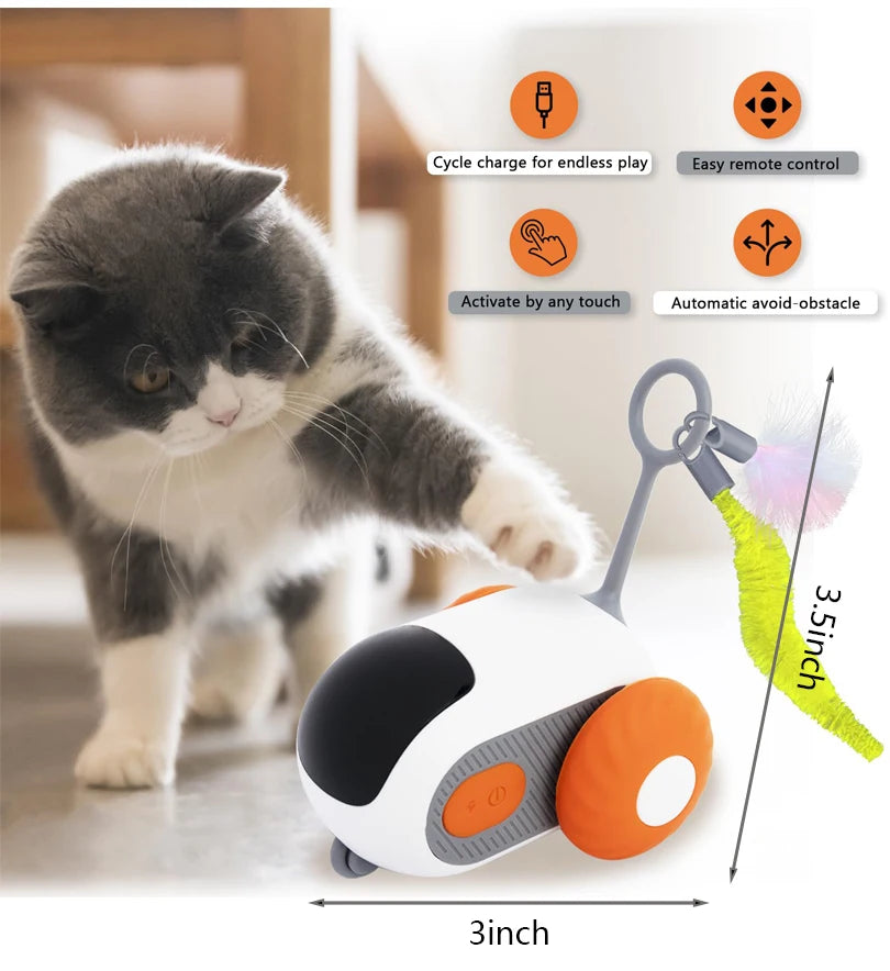 Pet Gravity Cat Smart Interactive Car Toy Automatic Moving Remote Mouse Indoor Kitty Ball Toys Controlled Car for Dogs Playing