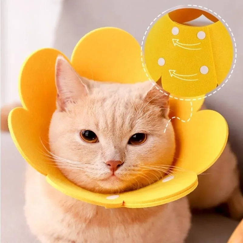 Flower Shape Cat Recovery Collar Adjustable Wound Healing Protective Cone Collars For Cats Kitten Small Dogs Pupply