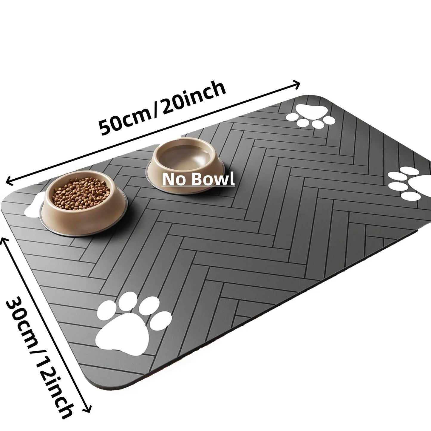 Absorbent Pet Feeding Mat, Waterproof Placemat for Dog & Cat Food & Water Bowls, Quick-Dry Rubber Backing, Non-Slip Pet Mat