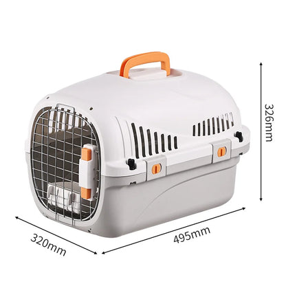 Durable Plastic Pet Transport Box for Small Cats and Dogs Air Transport Carrying Cage with Skylights Cat Bag for Car Use