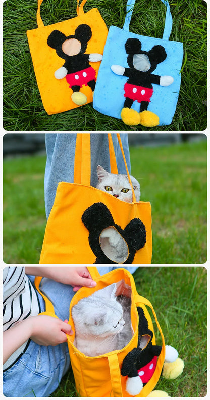 Cat Dog Carrier Bag One Shoulder Canvas Tote Outdoor Transport Bag for Small Dogs Handbag Pouch Puppy Carrier Travel Pet Carrier